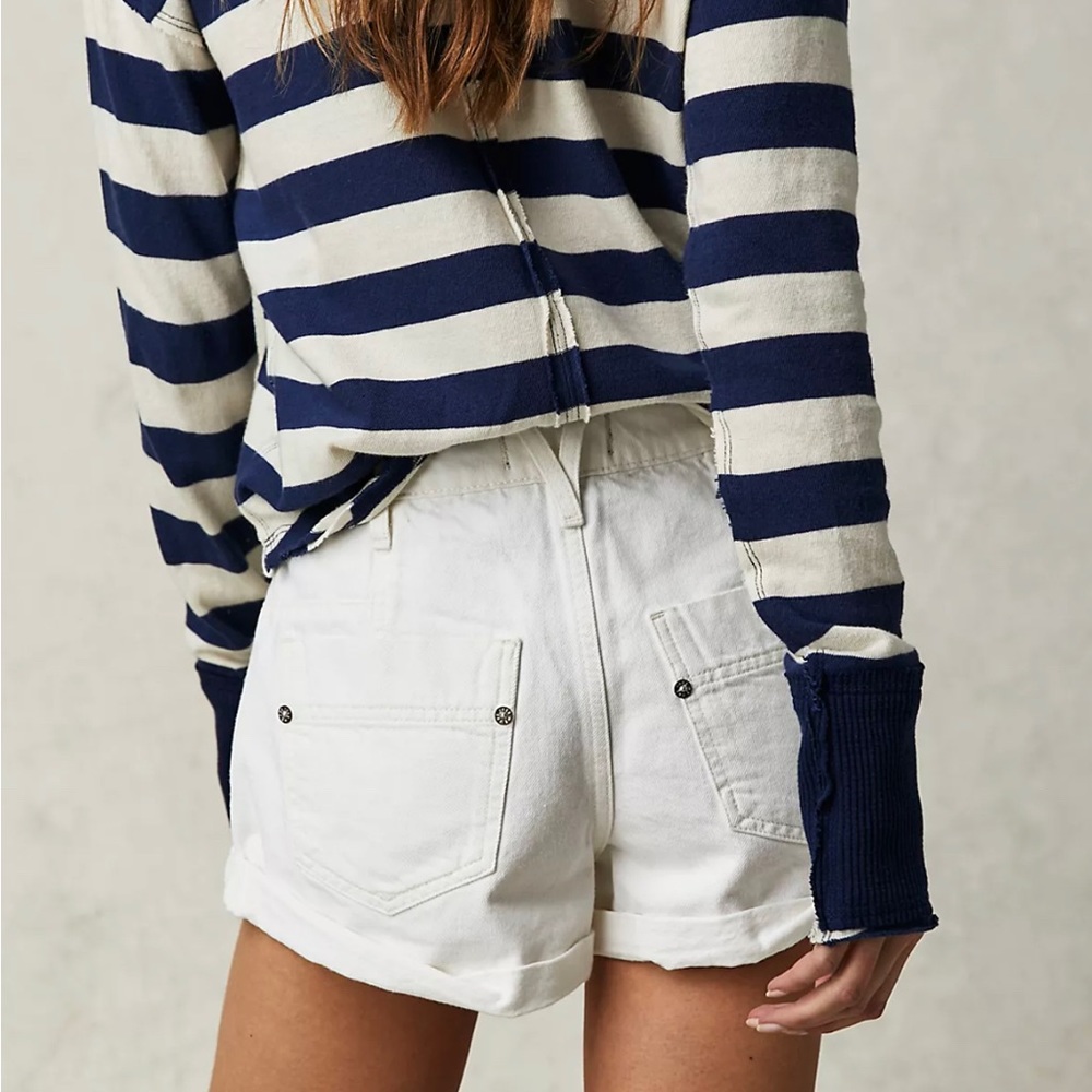 NWT Free People We The Free Beginner’s Luck Low Rise Slouch Short - Picture 3 of 8